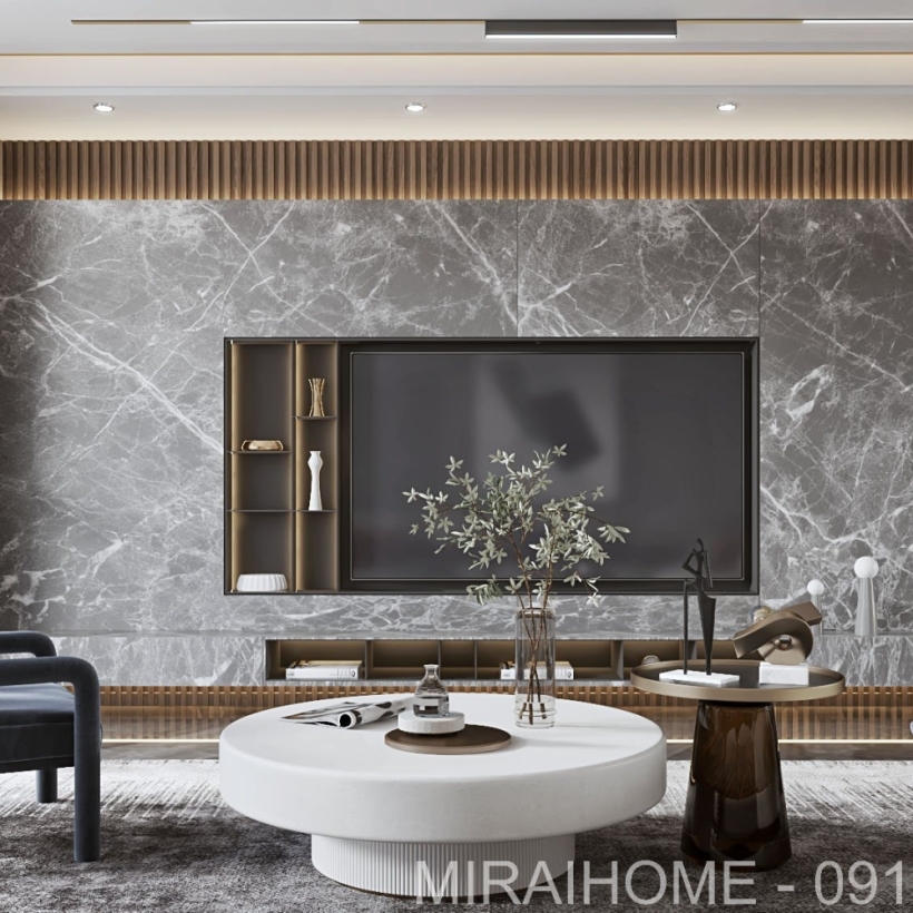 Vách tivi đơn giản và tinh tế