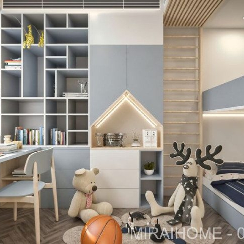 Dự án giường tầng & tích hợp kệ cho bé 
